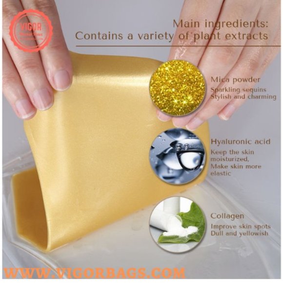 Gold 24k collagen neck mask sheet patch Moisturizer lifting anti wrinkle - Picture 2 of 12